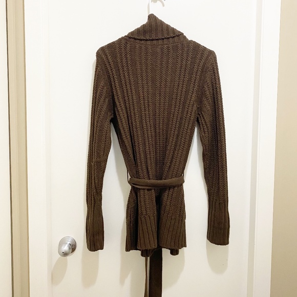 Nevada Shawl Collar Cardigan Sweater Brown S 6-8 - Picture 4 of 11